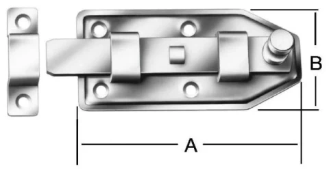 Aizbīdnis ar pogu durvīm 120x56x2mm ZN
