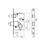 Замок Kurzeme PZ55 ZV4 без фурнитуры