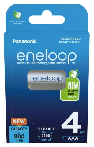 BATERIJA PANASONIC Eneloop lādējamā AAA 800mAh 4gb/iep