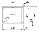 FRANKE fragranīta izlietne Kubus 2 KNG 110-52, 560x460mm, pabūvējama, balta, 125.0512.506