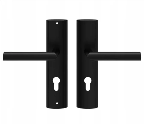 Miro handle on plate, 72 mm, right side, black