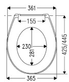 COPA BEACH Крышка для унитаза, термопласт, белая. 1.2kg.