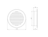 вентиляционная решетка пластмассовая, Ø100mm, коричневая