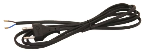 Vads ar kontaktdakšu 2x0.75mm2 2m melns