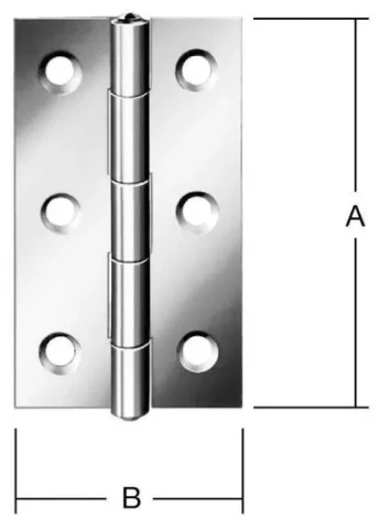 Narrow hinges 80x41mm Steel / ZN