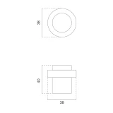 Door stop round D38mm black