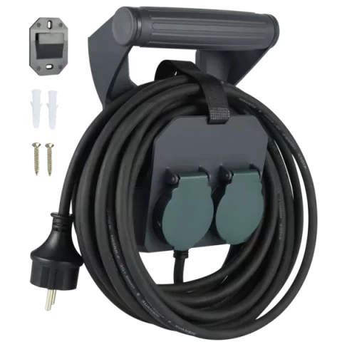 Автоматический настенный удлинитель на катушке 8+2 м, H05VV-F 3G1,5, IP20