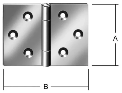Wide hinges 60x90mm Steel / ZN