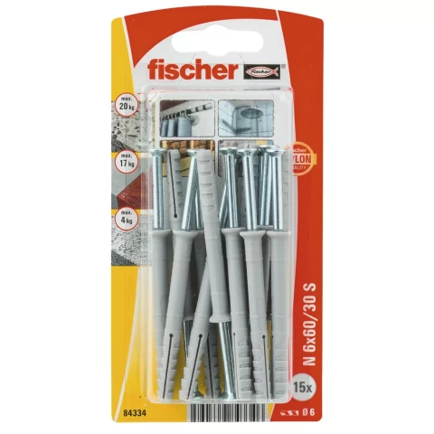 FISCHER N 6X60 Z dībelis 15gab/iep 61-03334B
