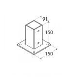 Staba pamatne C 91x150x1.8mm, melna