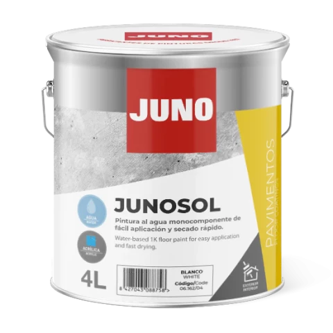 Juno JUNOSOL Black 4L Akrila grīdas pārklājums uz ūdens bāzes melns