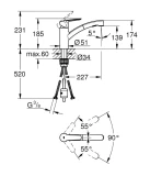 GROHE kitchen sink mixer with pull-out spray Start, chrome, 30307001