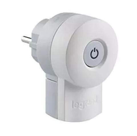 Переносная вилка Legrand 2K+З 16 А с выключателем и подсветкой Белая (050409)