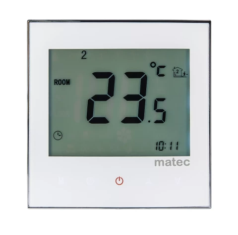 Grīdas termostats RTD-02 LCD gaiss+grīda 16A IP20 MATEC balts