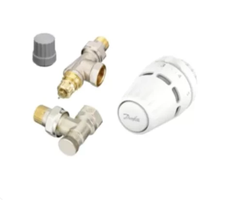 Danfoss Комплект термостатических клапанов для радиатора, осевой, DN15, 015G5311