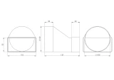 transition joint to the circular duct (long) plastic, 110x55mm, Ø100mm