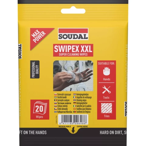Soudal SWIPEX 20 XXL wipes  Mitrās salvetes FLOWPACK