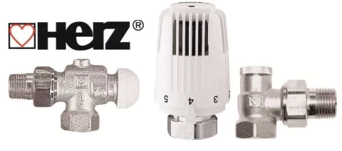 HERZ Комплект терморегулятора радиатора 1/2", осевой, V772891,  (1772891+1726006+1372441)
