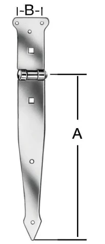 Eņģe vārtiem 400x45x3mm, cinkota