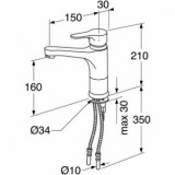 Bathroom sink faucet Nautic - 150 mm spout