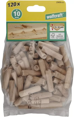 Деревянные шипы Wolfcraft 10x40мм, 120 штук 2909000