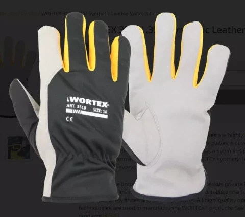 Перчатки зимние из искусственной кожи с подкладкой WOREX M