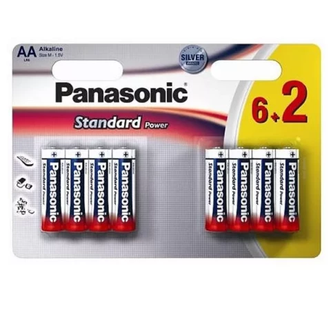 BATTERY PANASONIC STANDATD POWER AA 6+2PCS./PACK 