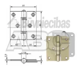 Hinge Kurzemes Atslēga, universal, brass
