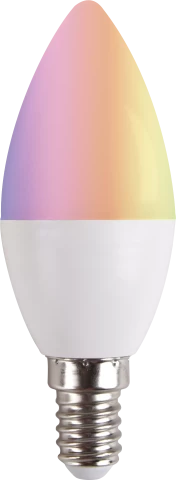 Spuldze ar pulti LED TUYA WI-FI C37 E14 5W 400lm RGB&DIM&CCT (Android&iOS) 37*100