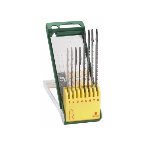 Figūrzāģu asmeņu komplekts +T-kāts 8gab/iep., BOSCH 2607019458