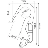 Tērauda sakabes āķis darbam augstumā
