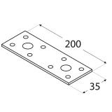 Montāžas plāksne  200x35x2.5 mm