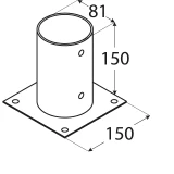 Staba pamatne apaļa 81x150x2.0mm