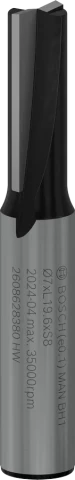 Pirkstfrēze HM, B=7 mm, L=20 mm, kāts 8 mm, Bosch (2608628380)
