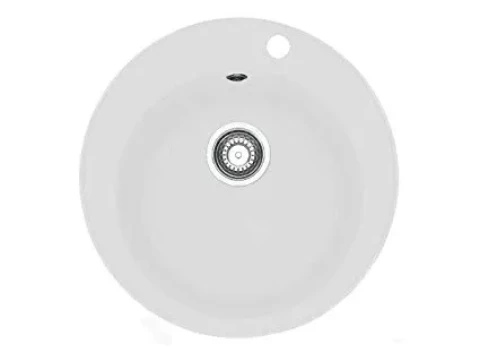 FRANKE virtuves izlietne ROG 610-41 D510mm, Fragranīta balta ar ventili 114.0009.509 xx