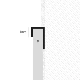 Genesis PUA End Profile for 5 mm Vinyl Panels, 2.6 m, Matt Black