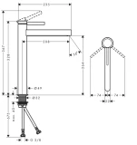 Смеситель для мойки Hansgrohe Finoris 260, с push-open, матовый черный HG76070670