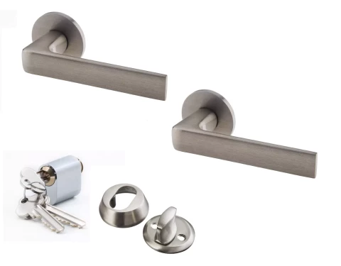 Exterior door handle set stainless steel Scandinavian