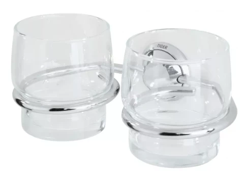 TORINO Beaker holder (2 beakers) , chrome/glass