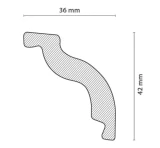 Putuplasta griestu līstes M-50 36x42mm 2m (90gab/iepak)