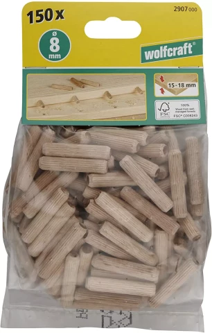 Деревянные шипы Wolfcraft 8x40мм, 150 штук 2907000
