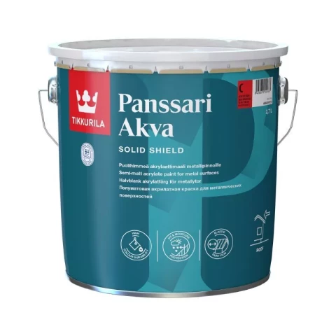 Tikkurila PANSSARI AKVA A 2.7L Krāsa metāla jumtiem
