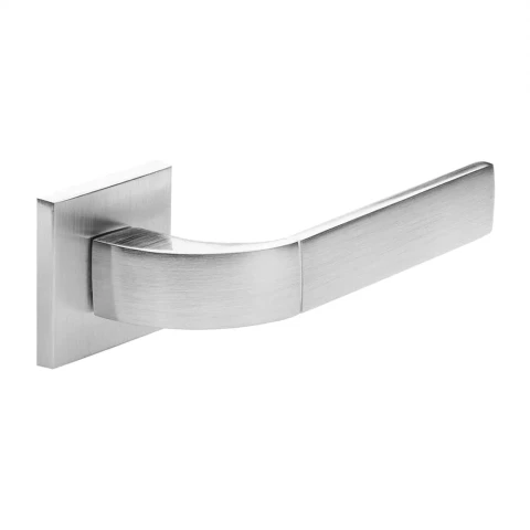 Universal Soft Slim door handle, square rose, matt chrome