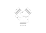 Y-joint with seal 45*- d100/d100mm