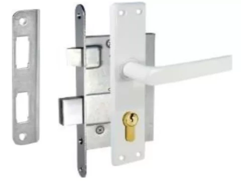 KA Slēdzene iekaļamā PZ55 ZV4+balti rokturi-uzlikas