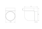 elbow plastic, Ø100mm, 90*