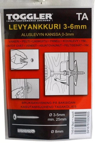 Dībelis Toggler TA5-6+skrūve