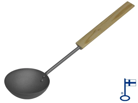 Pisla Lumo pirts karote 44cm, metāla pelēka, koka rokturis