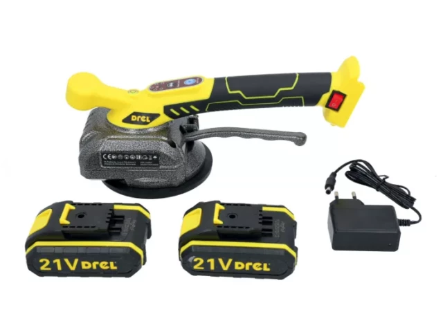 Akum. vibrējošais piesūceknis flīžu uzstādīšanai 130mm 21V 2x1,5Ah+lādētājs Drel 806059