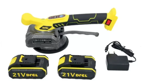 Akum. vibrējošais piesūceknis flīžu uzstādīšanai 130mm 21V 2x1,5Ah+lādētājs Drel 806059